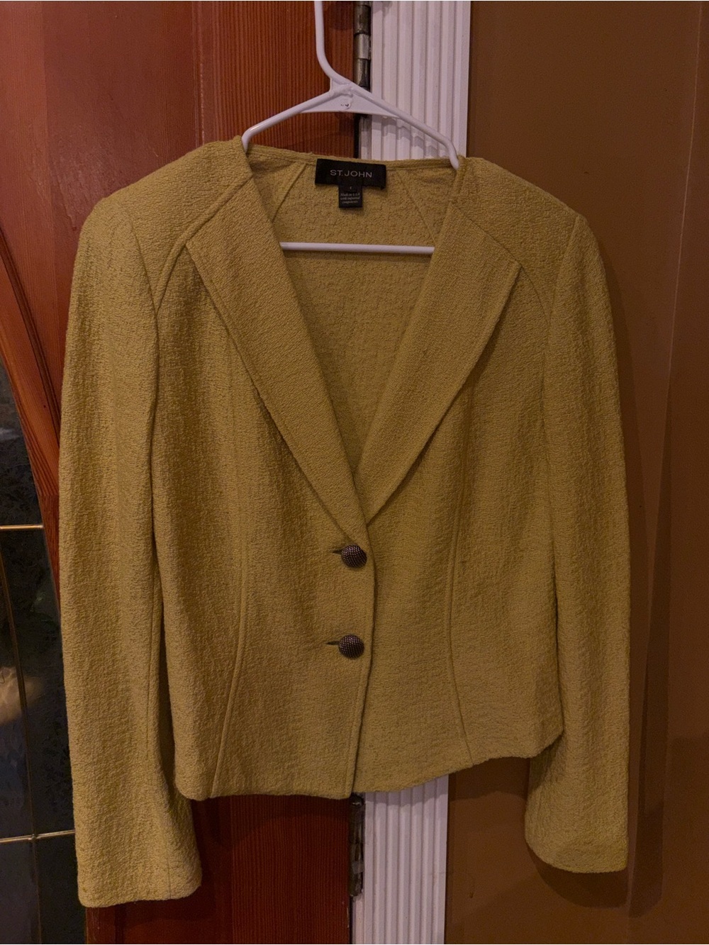 St. John Yellow Textured Knit Blazer - Picture 5 of 14